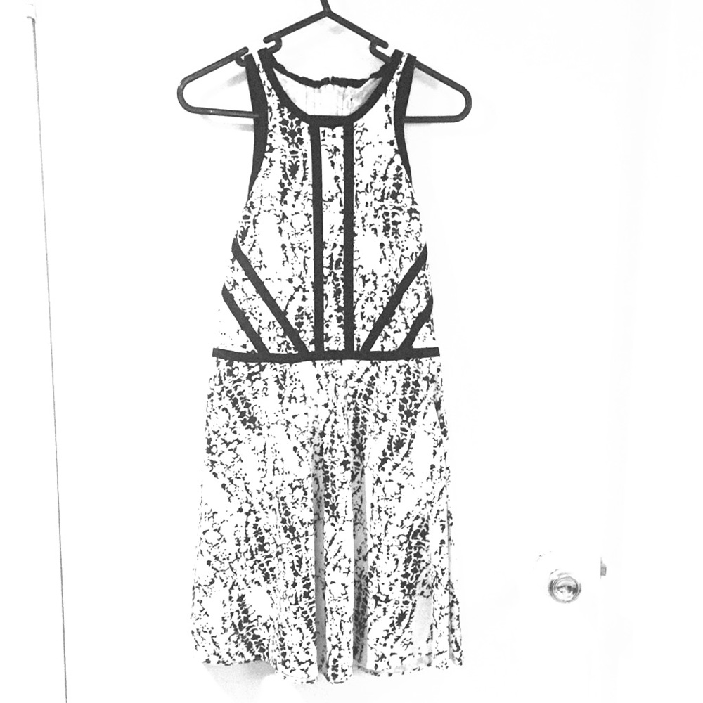 Parker black and white party dress